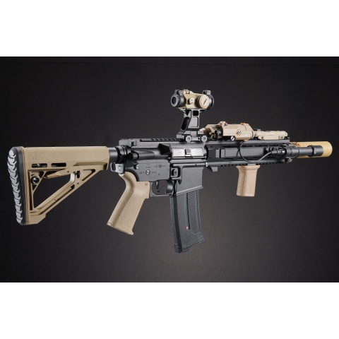 Custom Black Knight - Lancer Tactical Gen 4 L119A2 M4 Full Metal Airsoft Rifle - (Black/Tan)