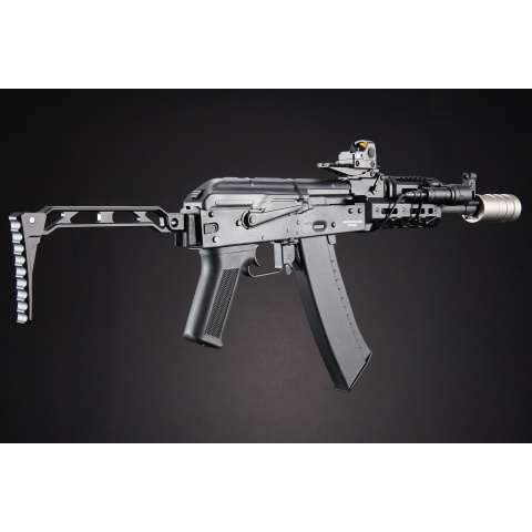 Custom Lancer Tactical Domovoi AKS-105 AEG Airsoft AEG Rifle - (Black)