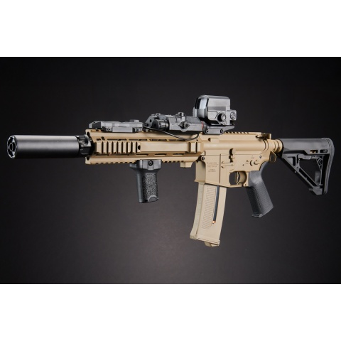 Custom Infamous Angel - Lancer Tactical Gen 4 L119A2 M4 Full Metal Airsoft Rifle - (Tan/Black)