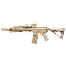 Custom Shetani - Lancer Tactical Gen 4 L119A2 M4/M16 Full Metal Airsoft Rifle - (Tan)