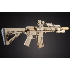 Custom Shetani - Lancer Tactical Gen 4 L119A2 M4/M16 Full Metal Airsoft Rifle - (Tan)