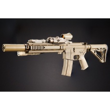 Custom Shetani - Lancer Tactical Gen 4 L119A2 M4/M16 Full Metal Airsoft Rifle - (Tan)