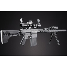 Custom Lancer Tactical Azrail - Battle X SR25 AEG Airsoft Rifle - (Black)