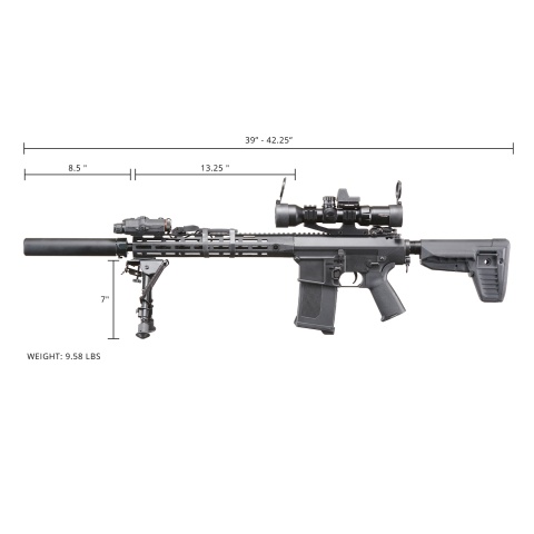 Custom Lancer Tactical Azrail - Battle X SR25 AEG Airsoft Rifle - (Black)