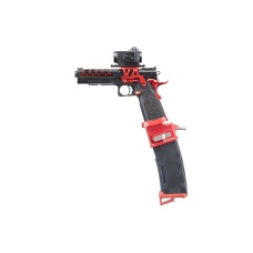 Custom Lancer Tactical LAMIA - Stryk Hi-Capa 5.1 Gas Blowback Airsoft Pistol - (Black/Red)