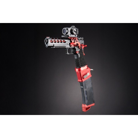 Custom Lancer Tactical LAMIA - Stryk Hi-Capa 5.1 Gas Blowback Airsoft Pistol - (Black/Red)