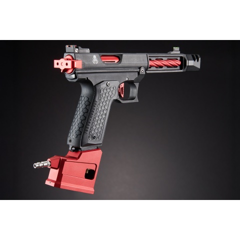Custom Lancer Tactical RED RACER - Tandemkross CTHULHU Gas Blow Back Pistol - (Red/Black)