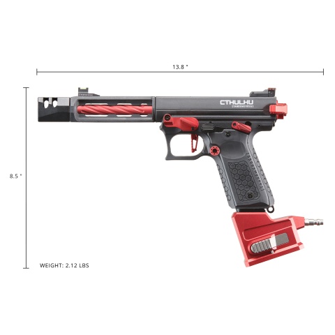Custom Lancer Tactical RED RACER - Tandemkross CTHULHU Gas Blow Back Pistol - (Red/Black)