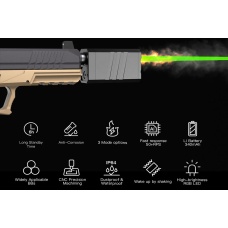 Eshooter Flare Cube Mono Compact Tracer Unit w/ RGB LED Flame Effects and Shake-to-Wake Sensor - (Black)