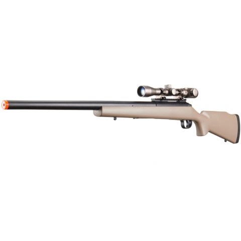 Golden Ball Bolt Action Spring Powered Sniper Rifle w/ Metal Scope - (Tan)