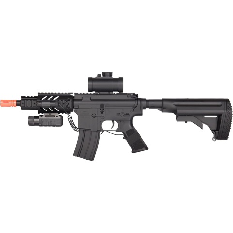 Golden Ball Lightweight M4 CQC Full Automatic AEG Airsoft Rifle w/Flashlight, Scope, Battery & Charger Included