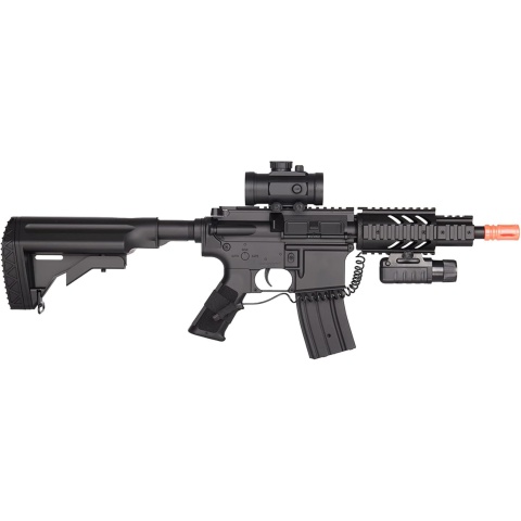 Golden Ball Lightweight M4 CQC Full Automatic AEG Airsoft Rifle w/Flashlight, Scope, Battery & Charger Included