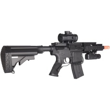 Golden Ball Lightweight M4 CQC Full Automatic AEG Airsoft Rifle w/Flashlight, Scope, Battery & Charger Included