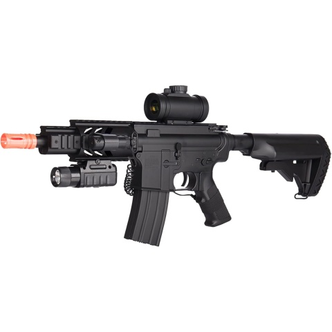 Golden Ball Lightweight M4 CQC Full Automatic AEG Airsoft Rifle w/Flashlight, Scope, Battery & Charger Included