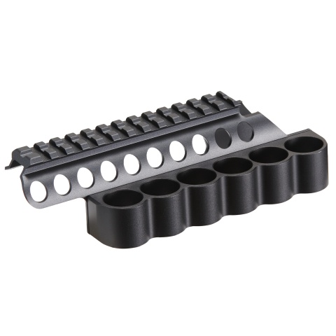 Golden Eagle CNC Aluminum Top Rail Mount w/ Shell Holder for 8870 Gas Shotgun - (Black)