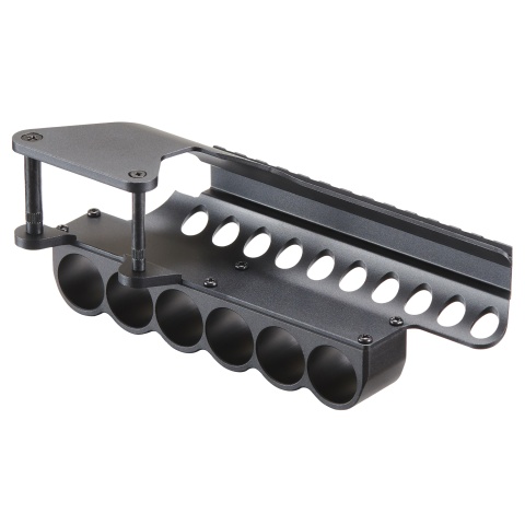 Golden Eagle CNC Aluminum Top Rail Mount w/ Shell Holder for 8870 Gas Shotgun - (Black)