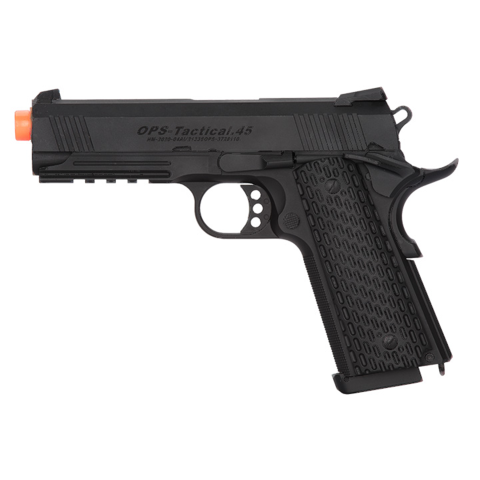Golden Eagle IMF Night Warrior 3309 OTS Tactical .45 HiCapa Semi-Auto GBB Metal Pistol, BK