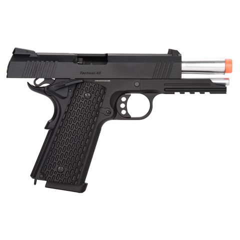 Golden Eagle IMF Night Warrior 3309 OTS Tactical .45 HiCapa Semi-Auto GBB Metal Pistol, BK