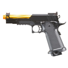 Golden Eagle 3337 OTS .45 Hi-Capa Gas Blowback Pistol w/ Open Slide (Color: Black / Gold Barrel)