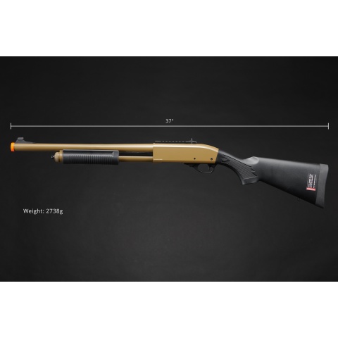 Golden Eagle M8870 3/6-Shot Pump Action CO2 Gas Airsoft Shotgun w/ Ghost Ring Iron Sights