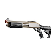 Golden Eagle M8871 3/6-Shot Pump Action CO2 Gas Airsoft Shotgun w/ Ghost Ring Iron Sights & M4 Crane Stock