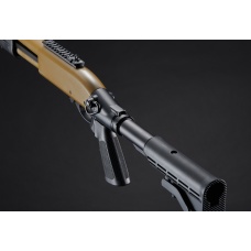 Golden Eagle M8871 3/6-Shot Pump Action CO2 Gas Airsoft Shotgun w/ Ghost Ring Iron Sights & M4 Crane Stock