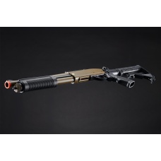 Golden Eagle M8871 3/6-Shot Pump Action Gas Airsoft Shotgun w/ Ghost Ring Iron Sights & M4 Crane Stock