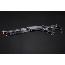 Golden Eagle M8871 3/6-Shot Pump Action Gas Airsoft Shotgun w/ Ghost Ring Iron Sights & M4 Crane Stock
