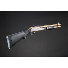 Golden Eagle M870 3/6-Shot Pump Action CO2 Airsoft Shotgun w/ Mock Shell Tube & Ghost Ring Iron Sights
