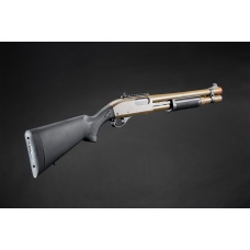 Golden Eagle M870 3/6-Shot Pump Action Gas Airsoft Shotgun w/ Mock Shell Tube & Ghost Ring Iron Sights
