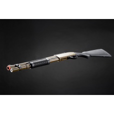 Golden Eagle M870 3/6-Shot Pump Action Gas Airsoft Shotgun w/ Mock Shell Tube & Ghost Ring Iron Sights