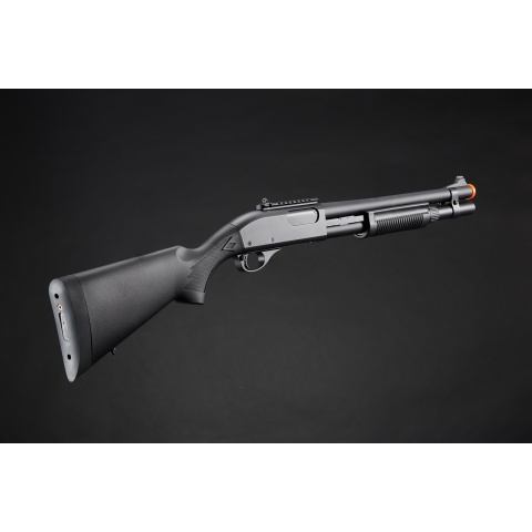 Golden Eagle M870 3/6-Shot Pump Action Gas Airsoft Shotgun w/ Mock Shell Tube & Ghost Ring Iron Sights