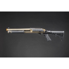 Golden Eagle M8873 3/6-Shot Pump Action Gas Airsoft Shotgun w/ Optic Rail & M4 Crane Stock