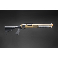 Golden Eagle M8873 3/6-Shot Pump Action Gas Airsoft Shotgun w/ Optic Rail & M4 Crane Stock