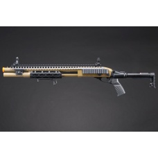Golden Eagle M8875 3/6-Shot Pump Action CO2 Airsoft Shotgun w/ Flip Up Sights, M-LOK, Picatinny Rail & M4 Buffer Stock