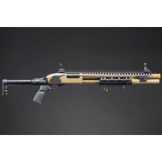 Golden Eagle M8875 3/6-Shot Pump Action Gas Airsoft Shotgun w/ Flip Up Sights, M-LOK, Picatinny Rail & M4 Buffer Stock