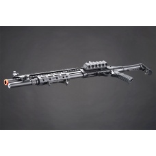 Golden Eagle M8875 3/6-Shot Pump Action Gas Airsoft Shotgun w/ Flip Up Sights, M-LOK, Picatinny Rail & M4 Buffer Stock