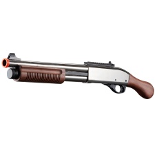 Golden Eagle M8877 3/6-Shot Pump Action Gas Airsoft Sawed-Off Shotgun - (Silver/Wood)