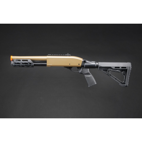 Golden Eagle M8878 3/6-Shot Pump Action Gas Airsoft Sawed-Off Shotgun w/ M-LOK Forend & Delta Stock