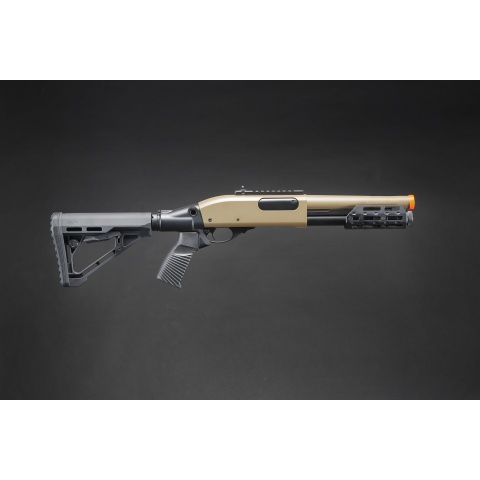 Golden Eagle M8878 3/6-Shot Pump Action Gas Airsoft Sawed-Off Shotgun w/ M-LOK Forend & Delta Stock