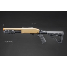 Golden Eagle M8878 3/6-Shot Pump Action Gas Airsoft Sawed-Off Shotgun w/ M-LOK Forend & Delta Stock