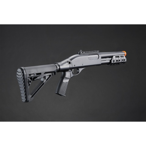 Golden Eagle M8878 3/6-Shot Pump Action Gas Airsoft Sawed-Off Shotgun w/ M-LOK Forend & Delta Stock