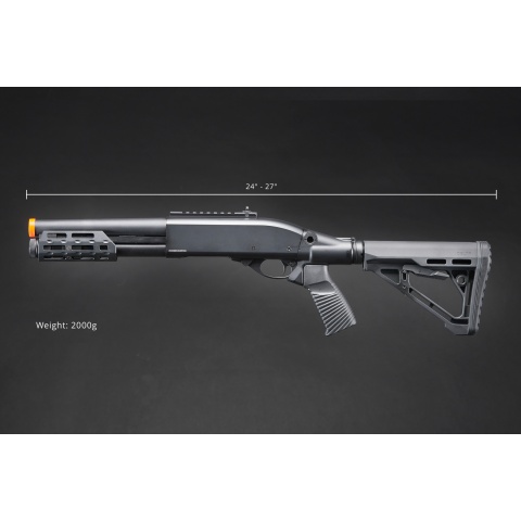 Golden Eagle M8878 3/6-Shot Pump Action Gas Airsoft Sawed-Off Shotgun w/ M-LOK Forend & Delta Stock