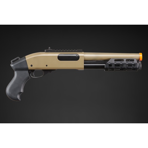 Golden Eagle M8879 3/6-Shot Pump Action Gas Airsoft Sawed-Off Shotgun w/ M-LOK Forend