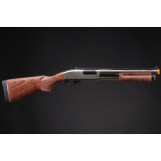 Golden Eagle M8885 3/6-Shot Pump Action Gas Airsoft Shotgun w/ Fiber Optic Sights - (Silver/Wood)