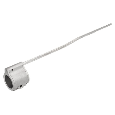 Guns Modify Stainless Steel Dummy Gas Block with Length Tube for Airsoft AR GBB Series G - (Silver)