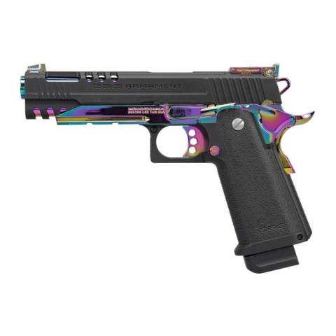 G&G GPM1911 CP Rainbow GBB Airsoft Pistol with Iridescent Hardware