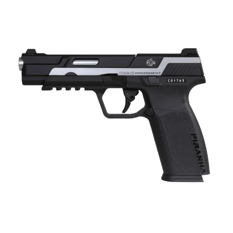 G&G Piranha MK1 GBB Pistol, Black/Silver
