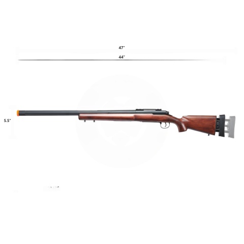 A&K SOCOM Type M24 Bolt Action Rifle Airsoft Sniper Rifle w/ Adjustable Stock - (Wood)