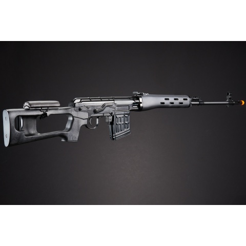 Atlas Custom Works SVD Dragunov Electric Airsoft Sniper Rifle w/ Sportsman Stock (Color: Black)